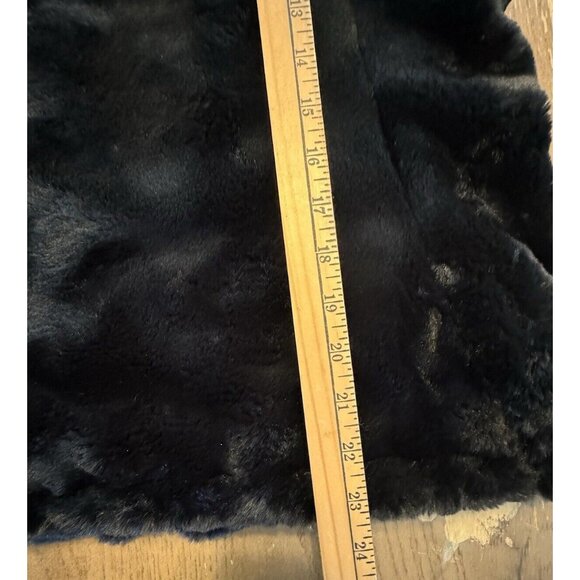 Nicole Miller Reversible Plush Faux Fur Quilted Smooth Black Vest Women Small - Picture 6 of 9